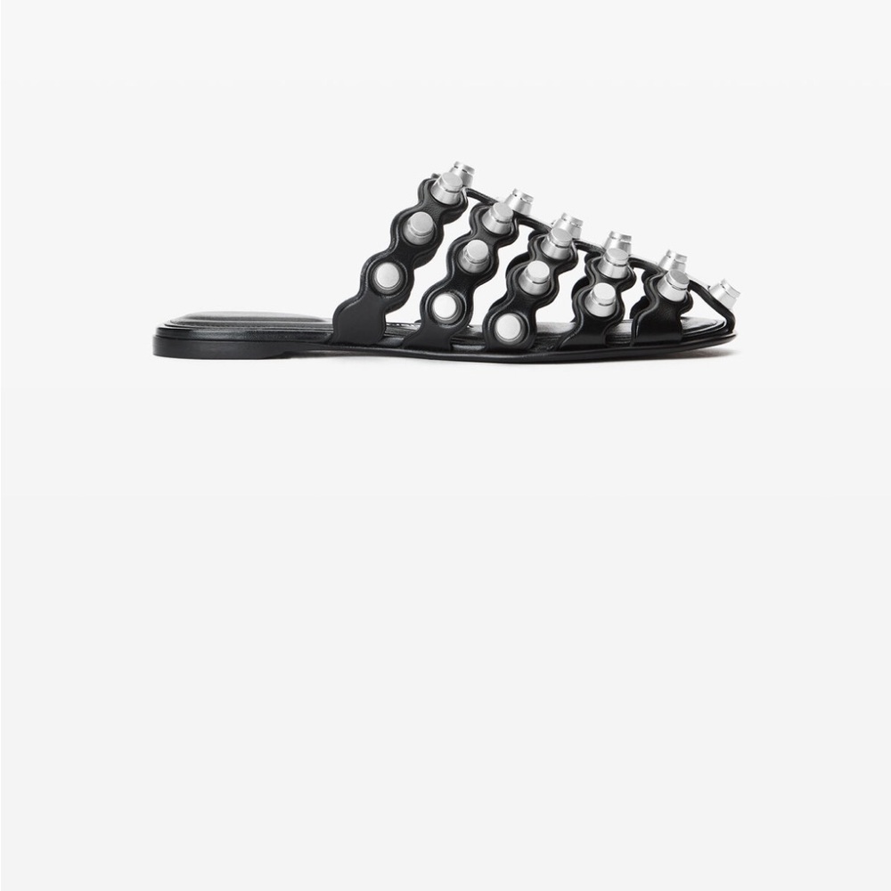 Alexander Wang rexa silver and leather cage sandals